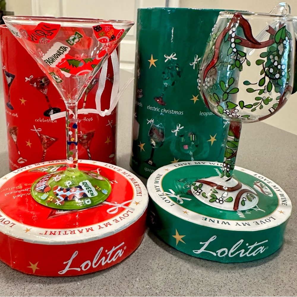 Lolita Holiday Glass Ornament Set - Red and Green